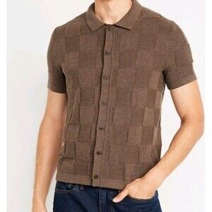 NWT Men's Old Navy Taupe Short Sleeve Sweater Size XL